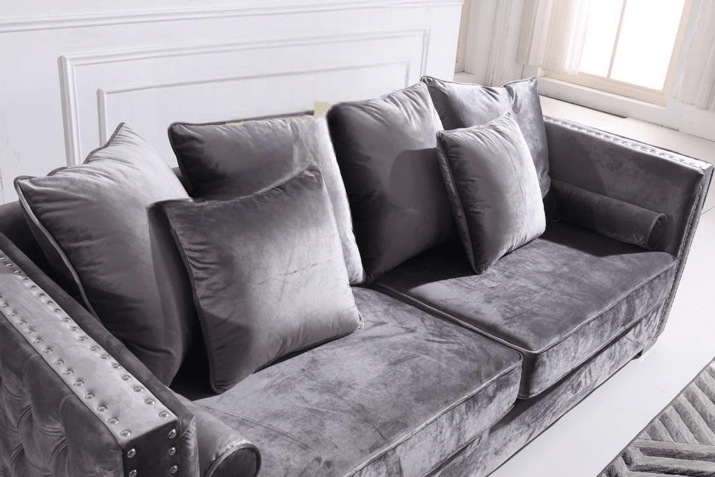 Moscow Sofas Sets in Luxury Dark Grey Velvet - MOOAZAA