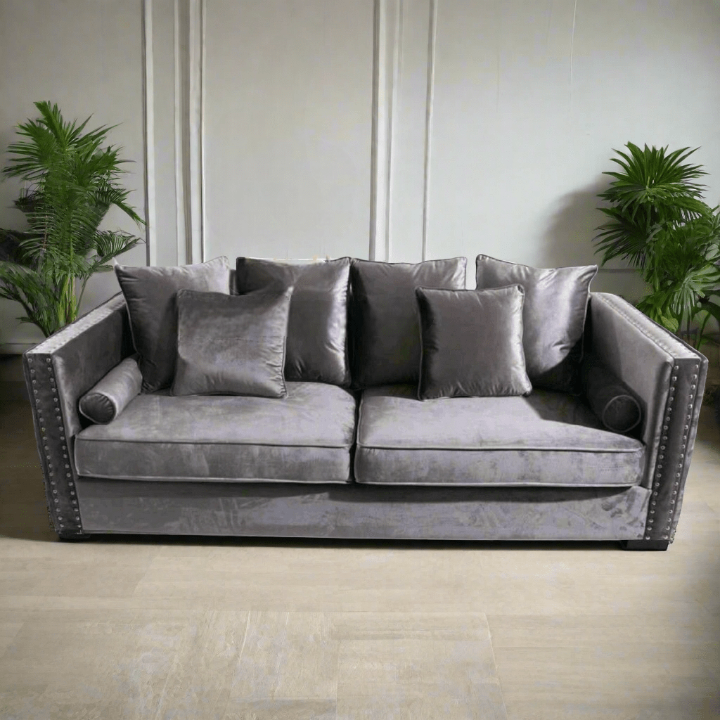 Moscow Sofas Sets in Luxury Dark Grey Velvet - MOOAZAA