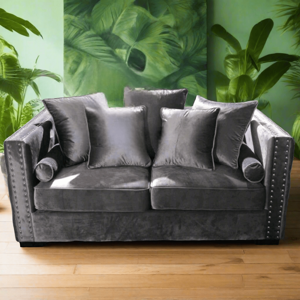 Moscow Sofas Sets in Luxury Dark Grey Velvet - MOOAZAA