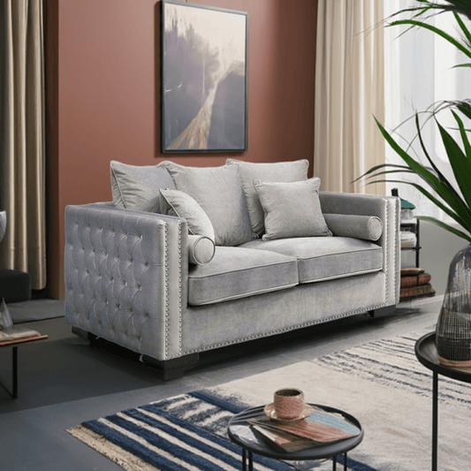 Moscow Sofas Sets in Luxury Grey Silver Velvet - MOOAZAA SHOP