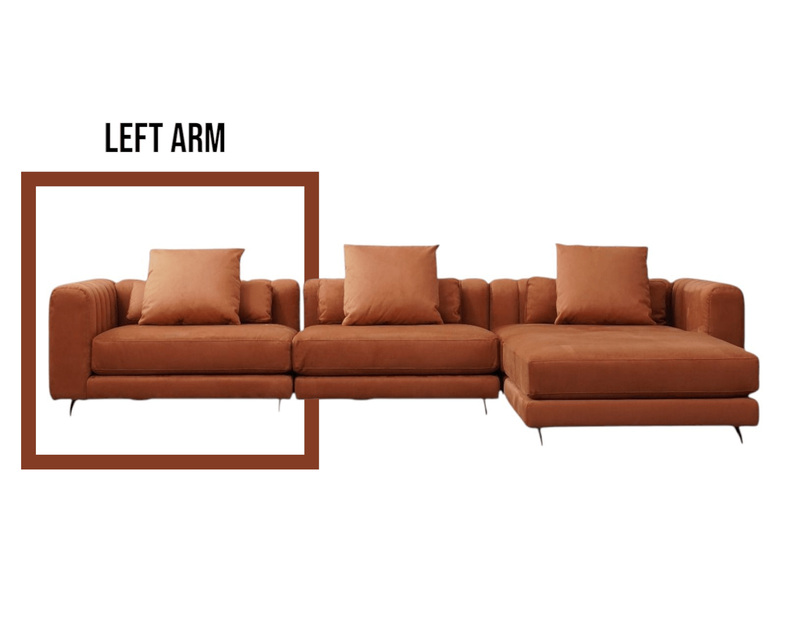 Muses Modern Leather Sectional Corner Sofa With Cushions - MOOAZAA SHOP