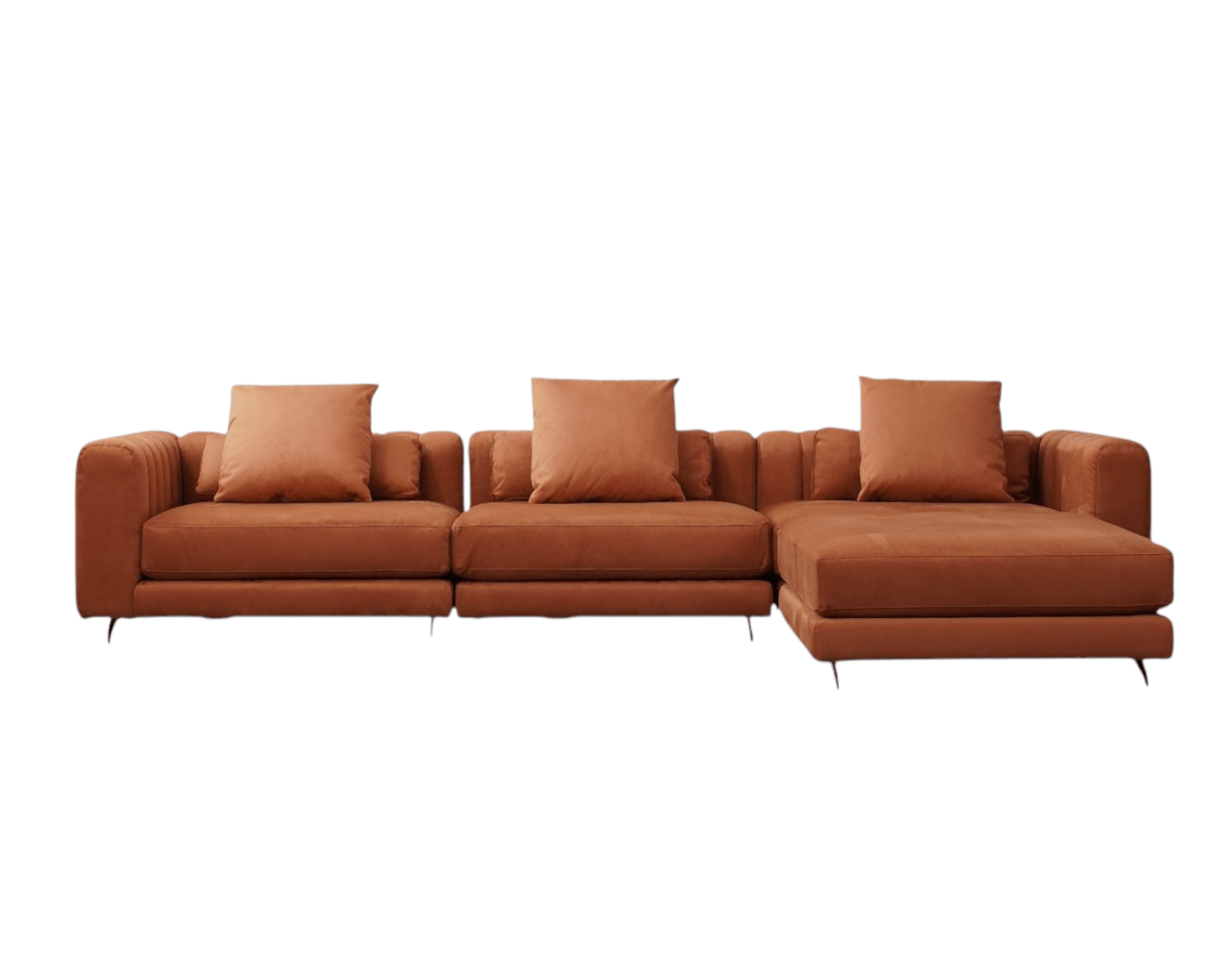 Muses Modern Leather Sectional Corner Sofa With Cushions - MOOAZAA SHOP