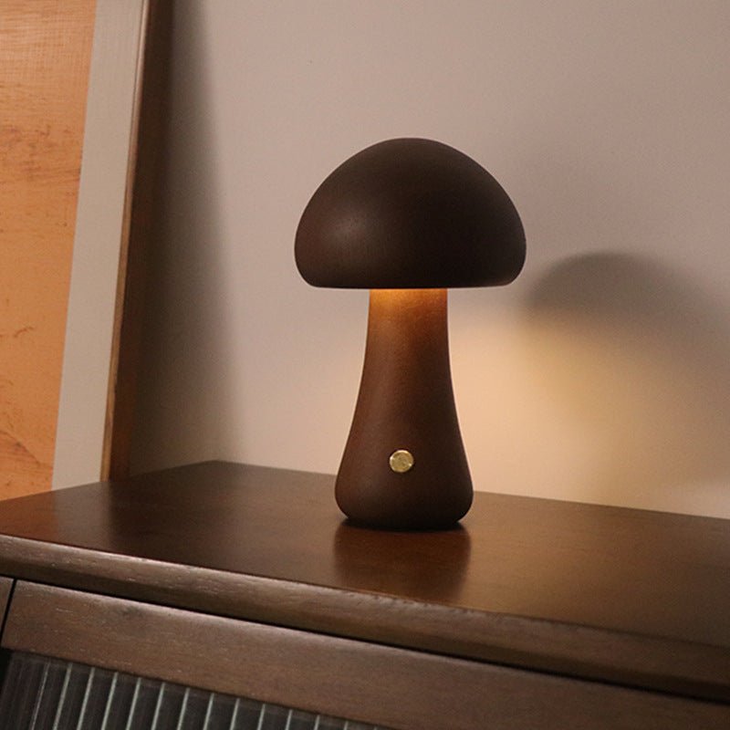 MUSHROOM WOOD LED LAMP - MOOAZAA 