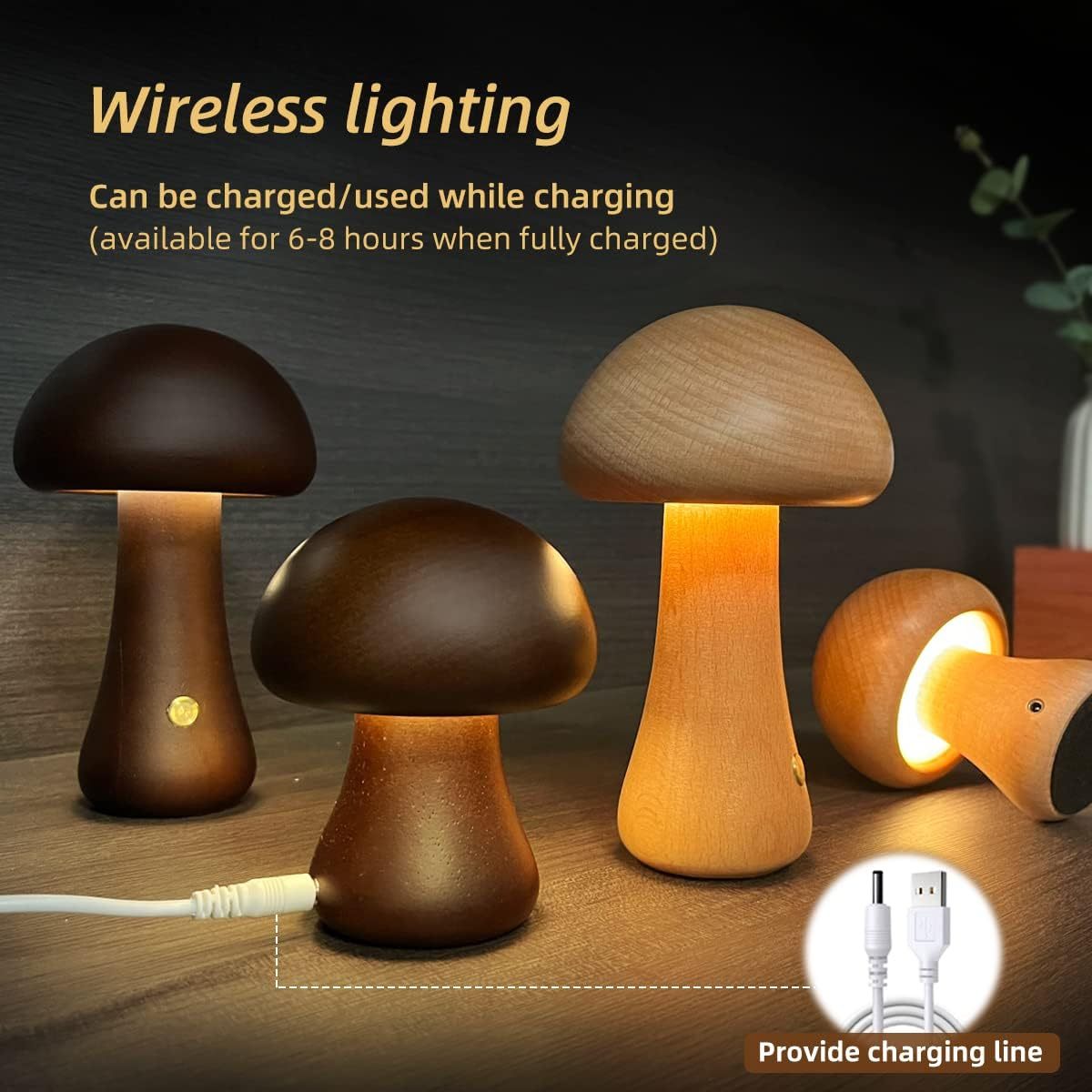 MUSHROOM WOOD LAMP - MOOAZAA SHOP