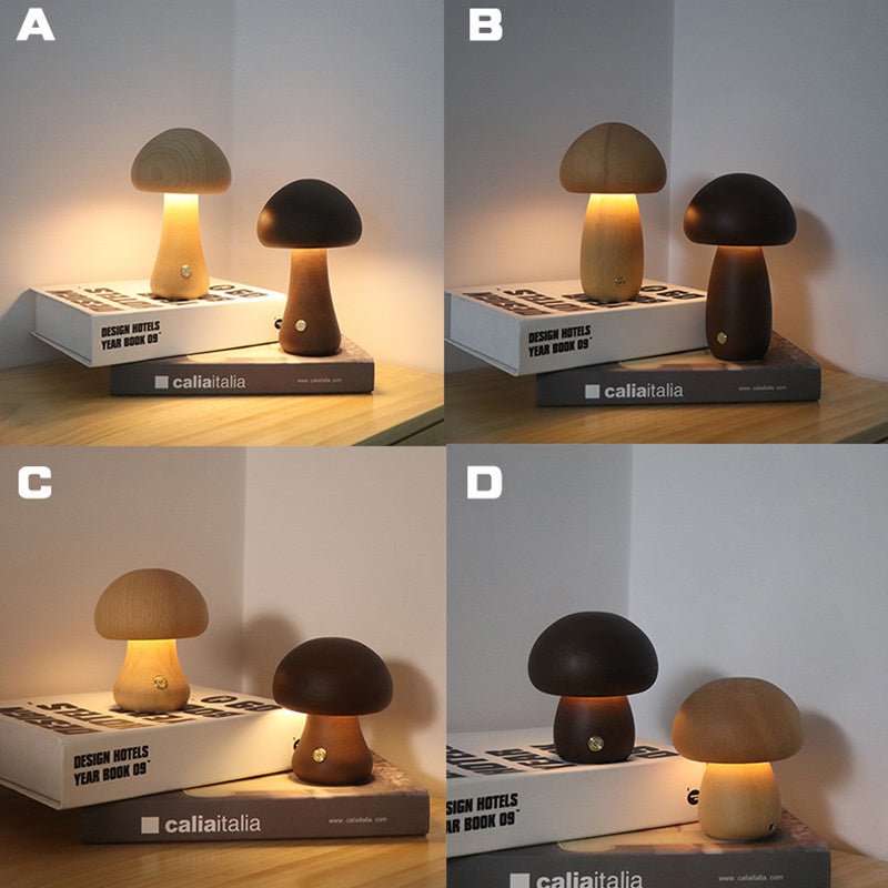 MUSHROOM WOOD LED LAMP - MOOAZAA 