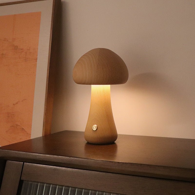 MUSHROOM WOOD LED LAMP - MOOAZAA 