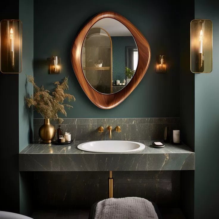 Nature's Canvas Wall - mounted Bathroom Wood Mirror - MOOAZAA