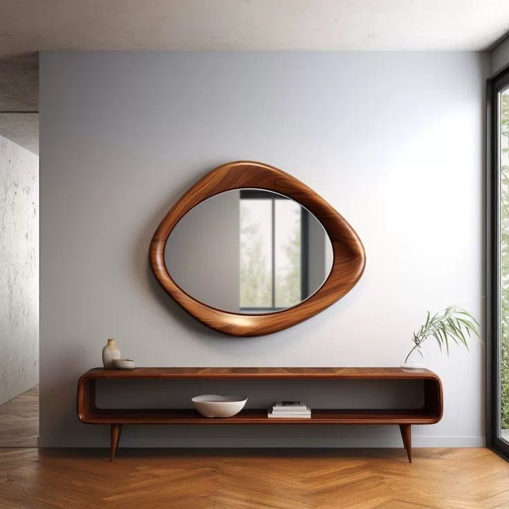Nature's Canvas Wall - mounted Bathroom Wood Mirror - MOOAZAA