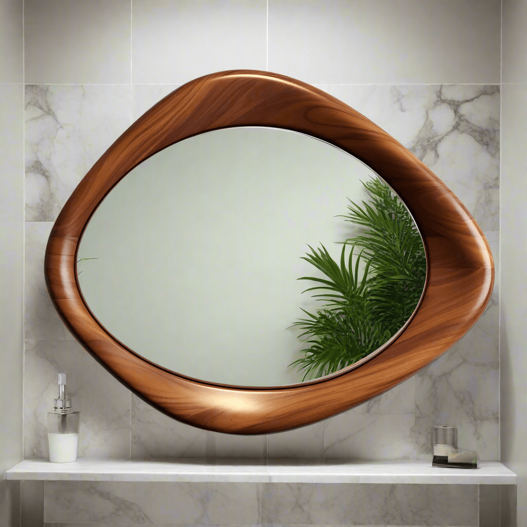 Nature's Canvas Wall - mounted Bathroom Wood Mirror - MOOAZAA