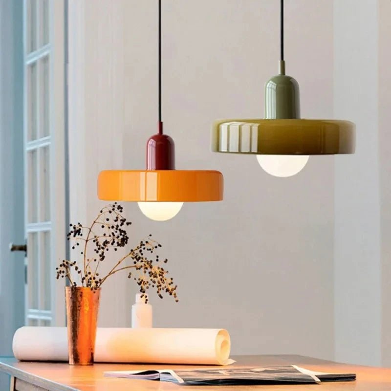 NORDIC RETRO Glass Hanging Lamp - MOOAZAA