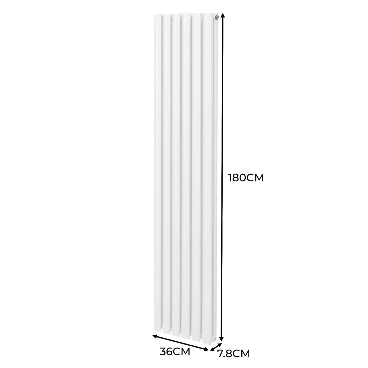 Oval Column Radiator & Valves - 1800mm x 360mm White - MOOAZAA