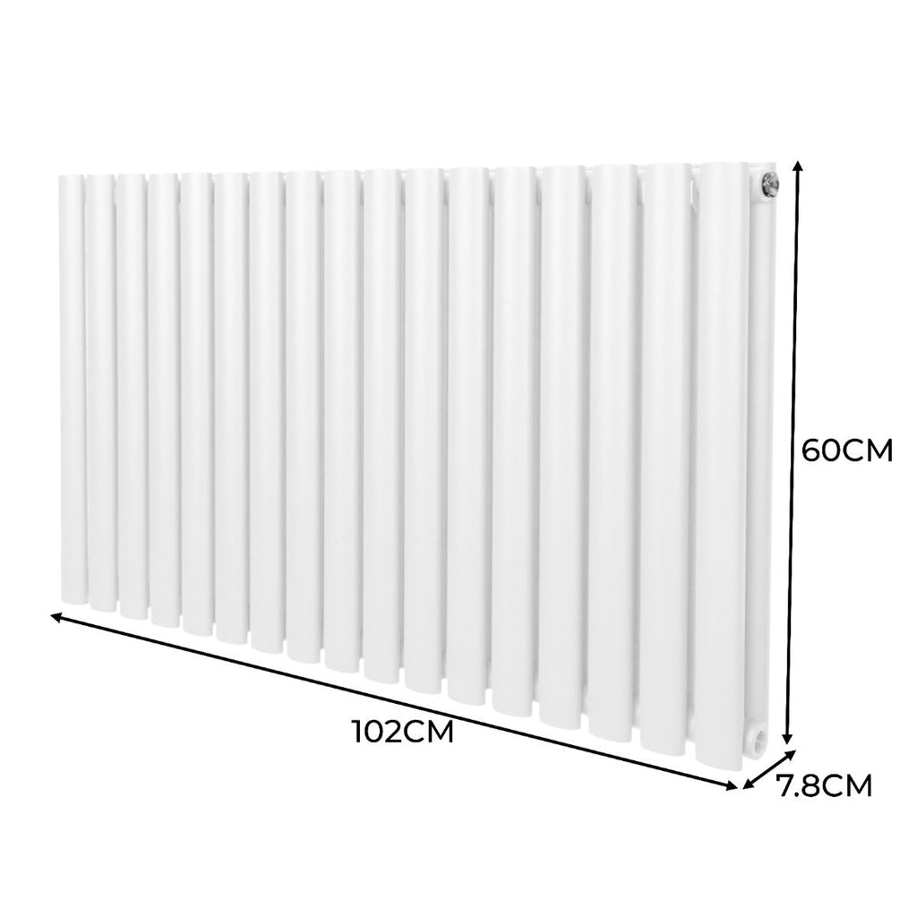 Oval Column Radiator & Valves - 600mm x 1020mm White - MOOAZAA