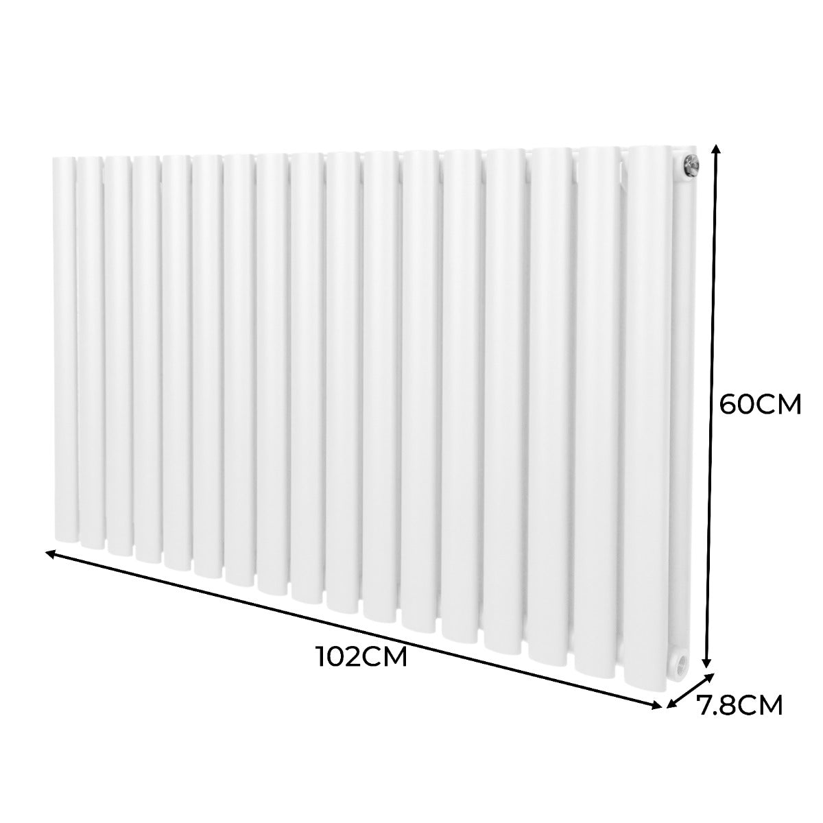 Oval Column Radiator & Valves - 600mm x 1020mm White - MOOAZAA