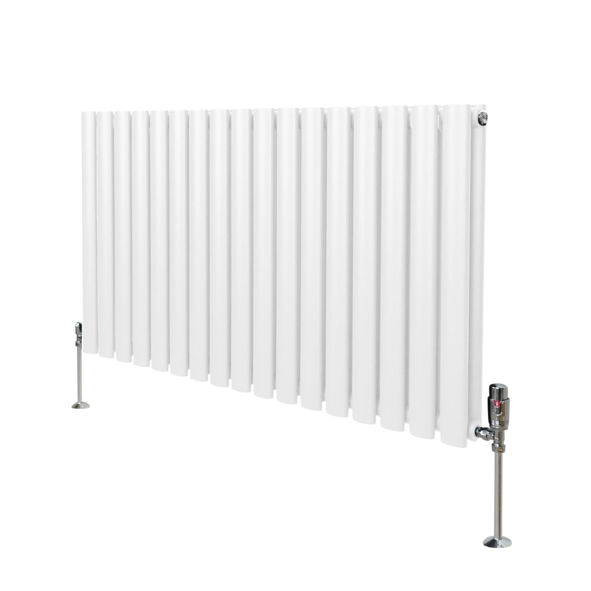 Oval Column Radiator & Valves - 600mm x 1020mm White - MOOAZAA