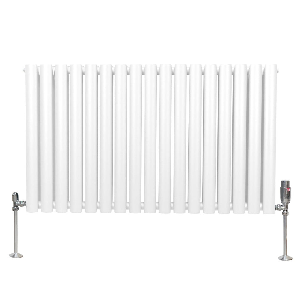 Oval Column Radiator & Valves - 600mm x 1020mm White - MOOAZAA