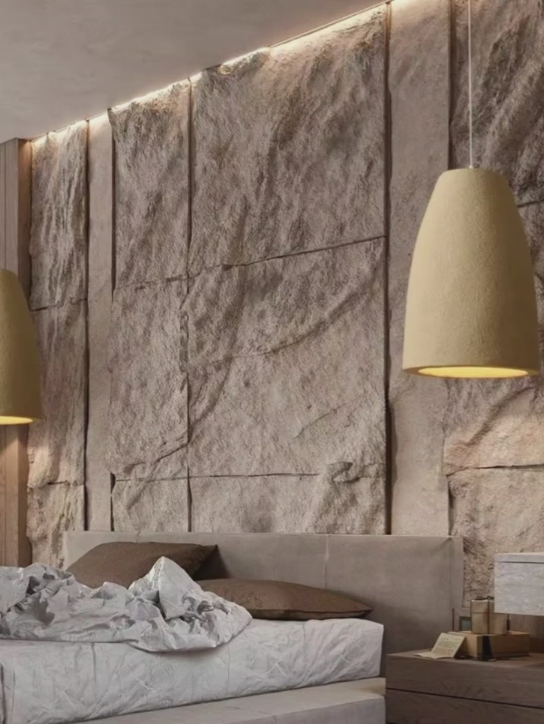 WABI CREAM And WHITE Hanging LED Light