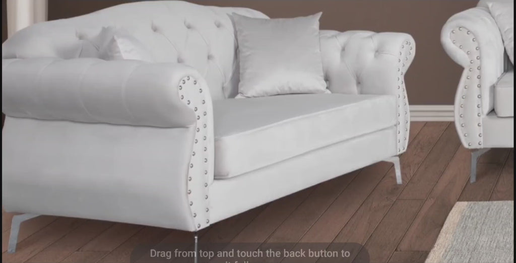 The New Chesterfield Sofa sets in Luxury Light Cream Velvet