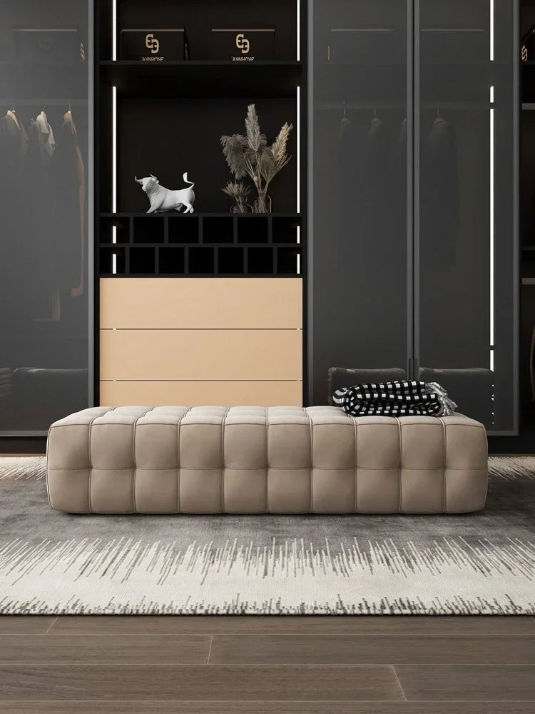 Pulent Velvet Footstool, Italian Style. - MOOAZAA SHOP
