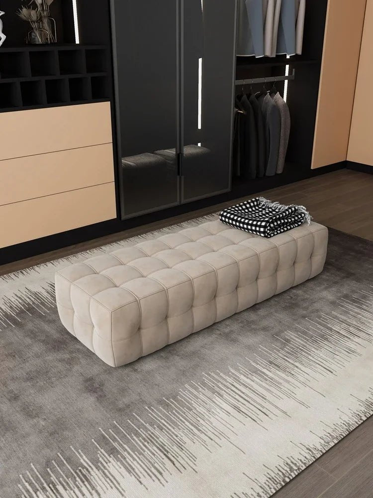 Pulent Velvet Footstool, Italian Style. - MOOAZAA SHOP