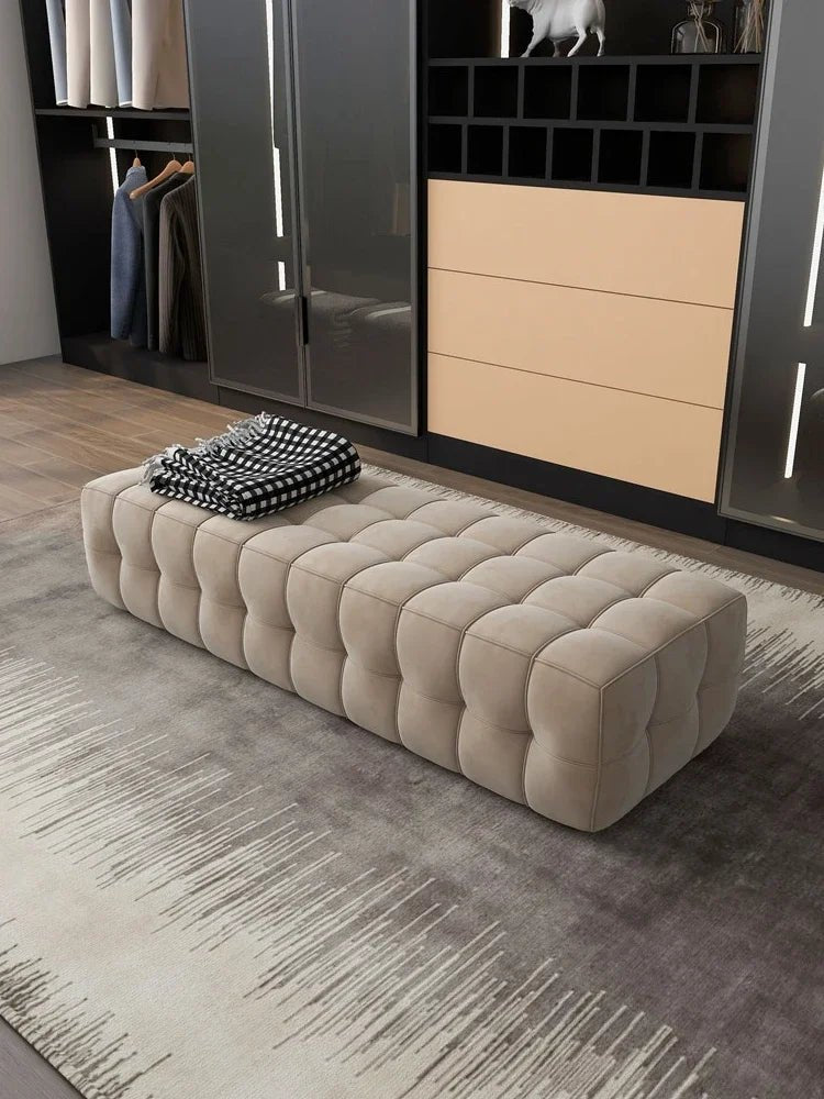 Pulent Velvet Footstool, Italian Style. - MOOAZAA SHOP