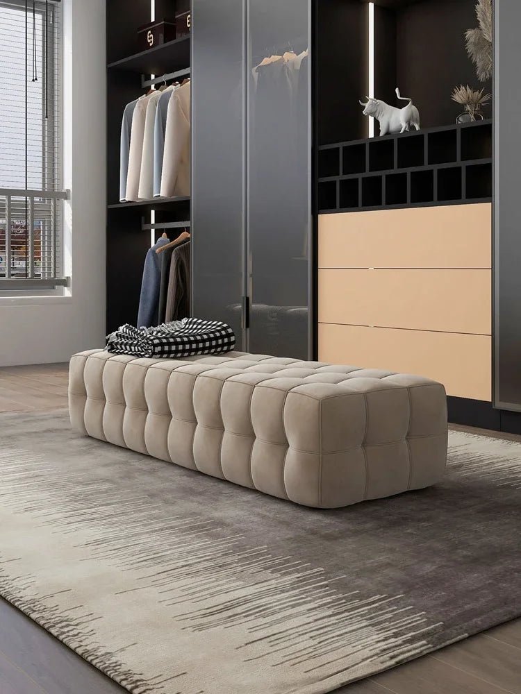 Pulent Velvet Footstool, Italian Style. - MOOAZAA SHOP