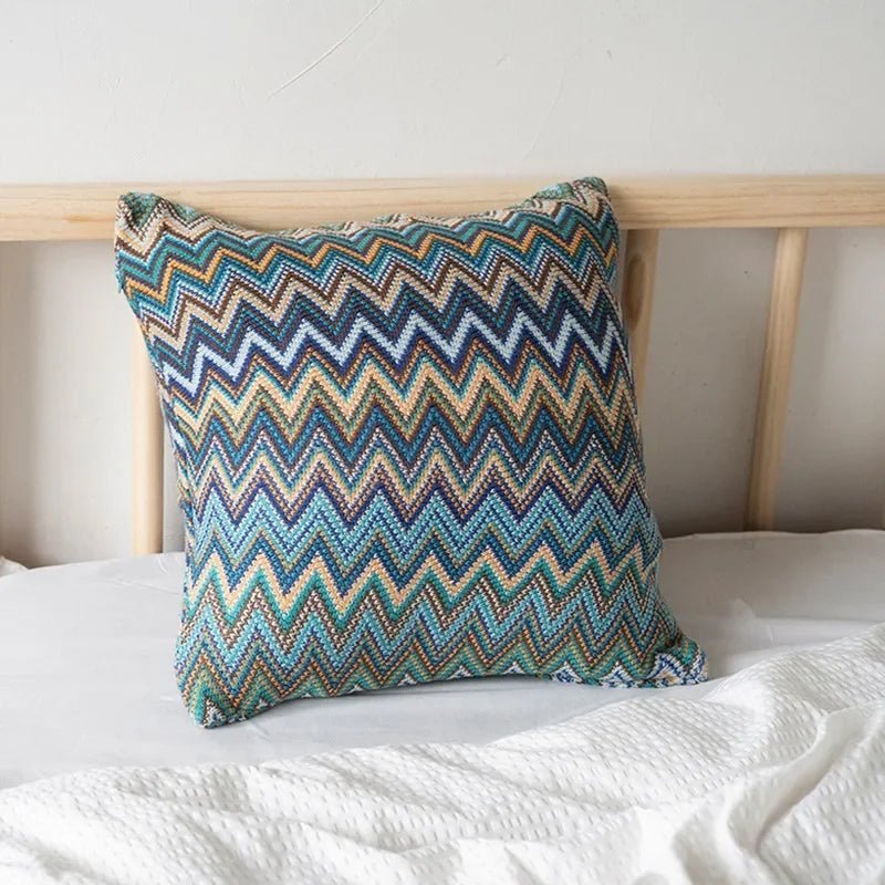 Raban Knitted Cushion Cover, Soft Flocking Pillowcase - MOOAZAA SHOP