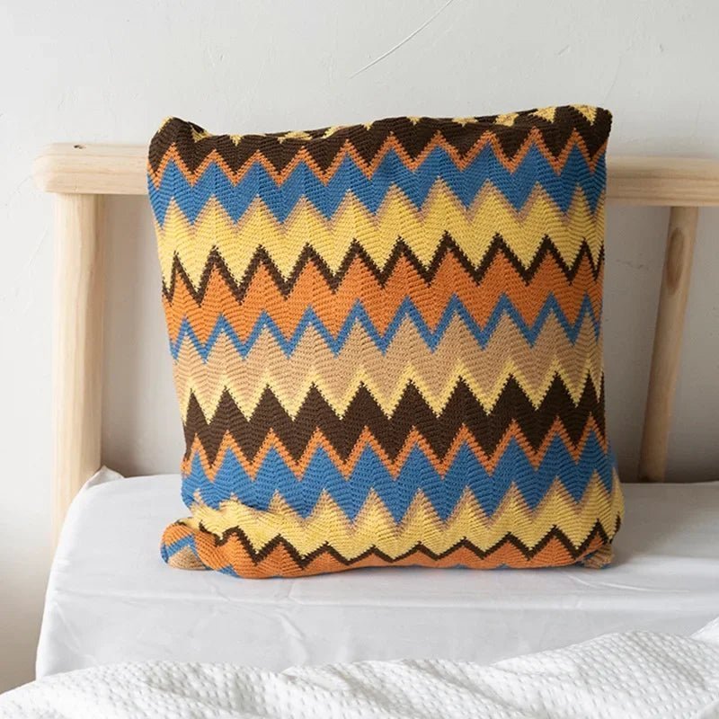 Raban Knitted Cushion Cover, Soft Flocking Pillowcase - MOOAZAA 