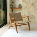 Zara Teak & Rattan Accent Armchair