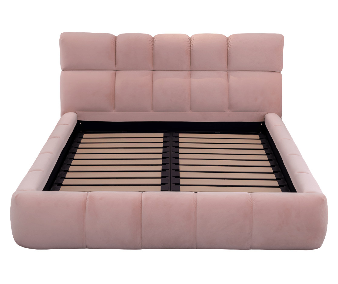 RECLINING Bed, Modern Upholstered Bed Frame, Blue And Pink - MOOAZAA 