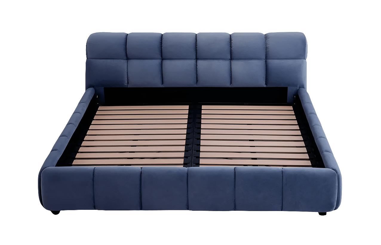 RECLINING Bed, Modern Upholstered Bed Frame, Blue And Pink - MOOAZAA 