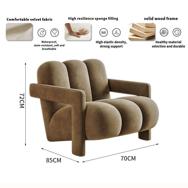 Rest Velvet Sofa,Luxury High quality,white & brown. - MOOAZAA