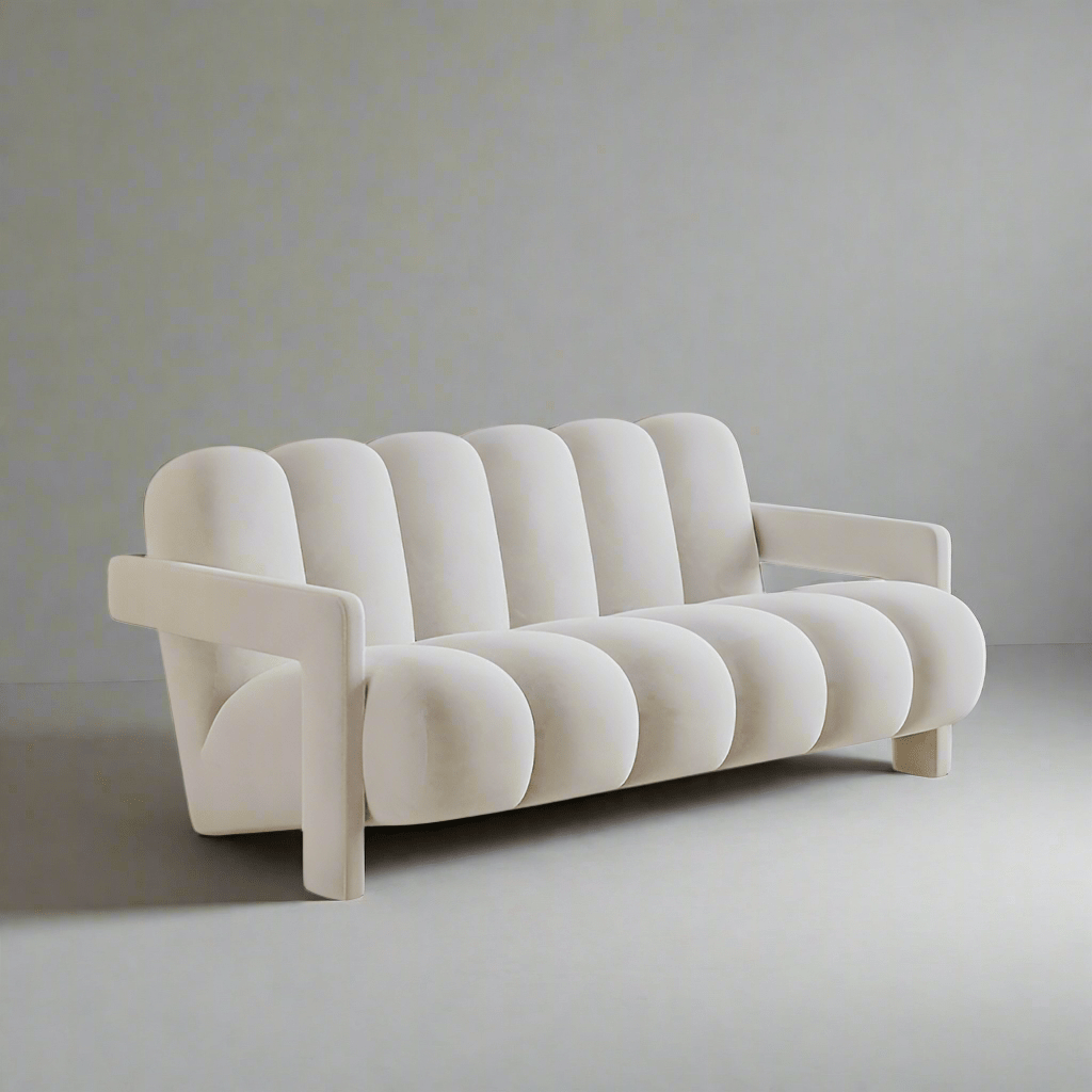Rest Velvet Sofa,Luxury High quality,white & brown. - MOOAZAA SHOP