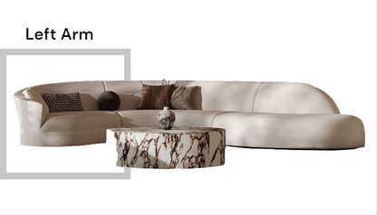 Chenille Fabric Curved Sectional Couch Three Seater