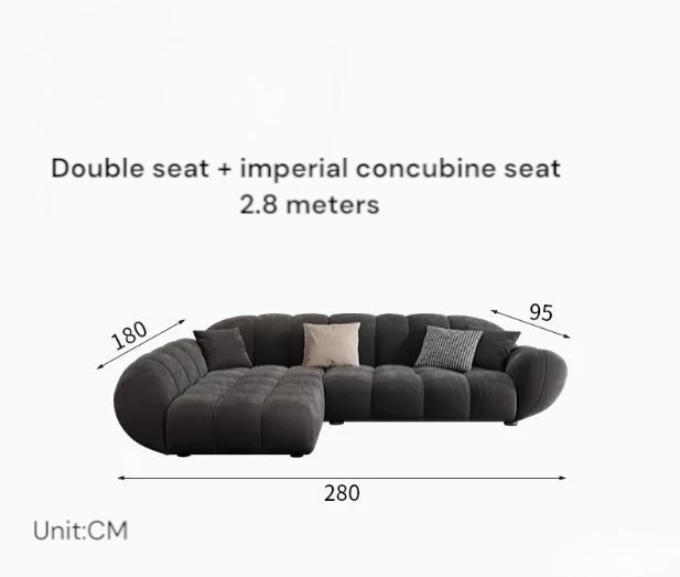 Sleek Matte Fabric L-Shaped Sofa-Sizes
