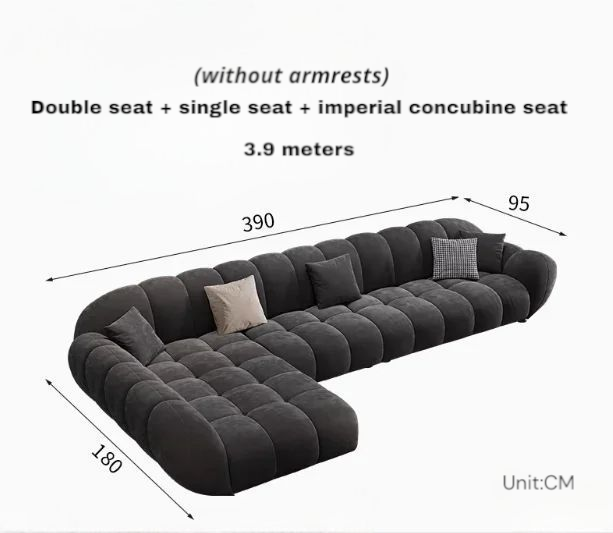 Sleek Matte Fabric L-Shaped Sofa-Sizes
