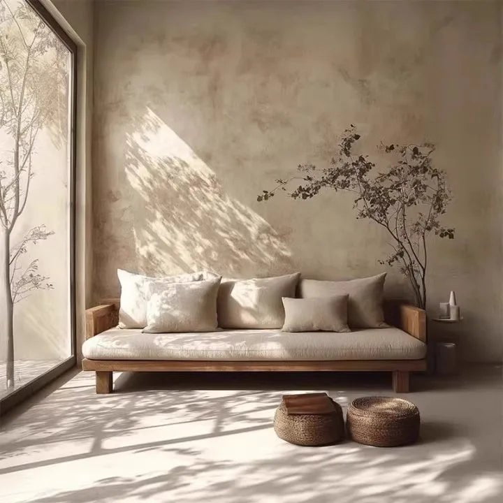 Rural Log sofa chair simple style modern, solid wood, three seater - MOOAZAA 