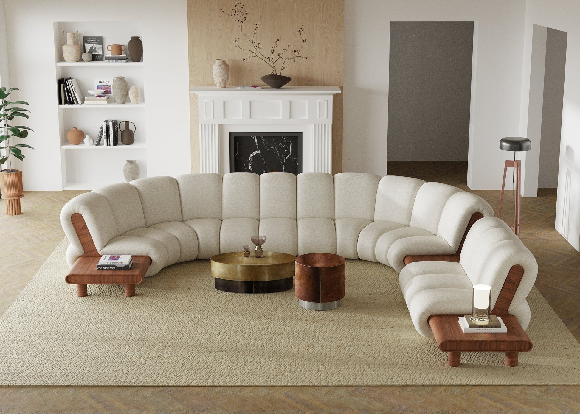 Sassari Curved Modular Velvet Couch - MOOAZAA SHOP