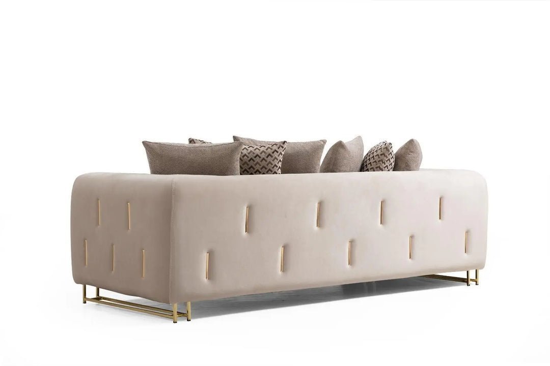 Sydney Sofas Suite Sets in Luxury Cream Velvet - MOOAZAA