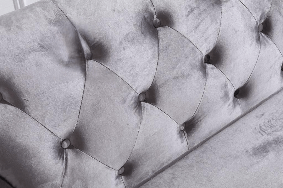 The New Chesterfield Sofa Sets in Luxury Dark Grey Velvet - Express Delivery - MOOAZAA SHOP