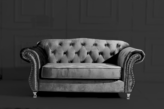 The New Chesterfield Sofa Sets in Luxury Dark Grey Velvet - Express Delivery - MOOAZAA SHOP