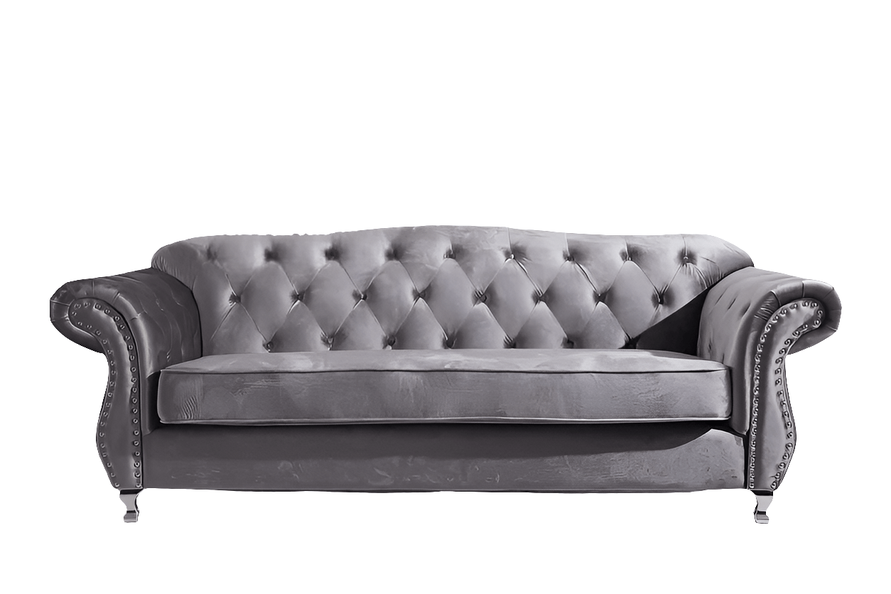 The New Chesterfield Sofa Sets in Luxury Dark Grey Velvet - Express Delivery - MOOAZAA SHOP