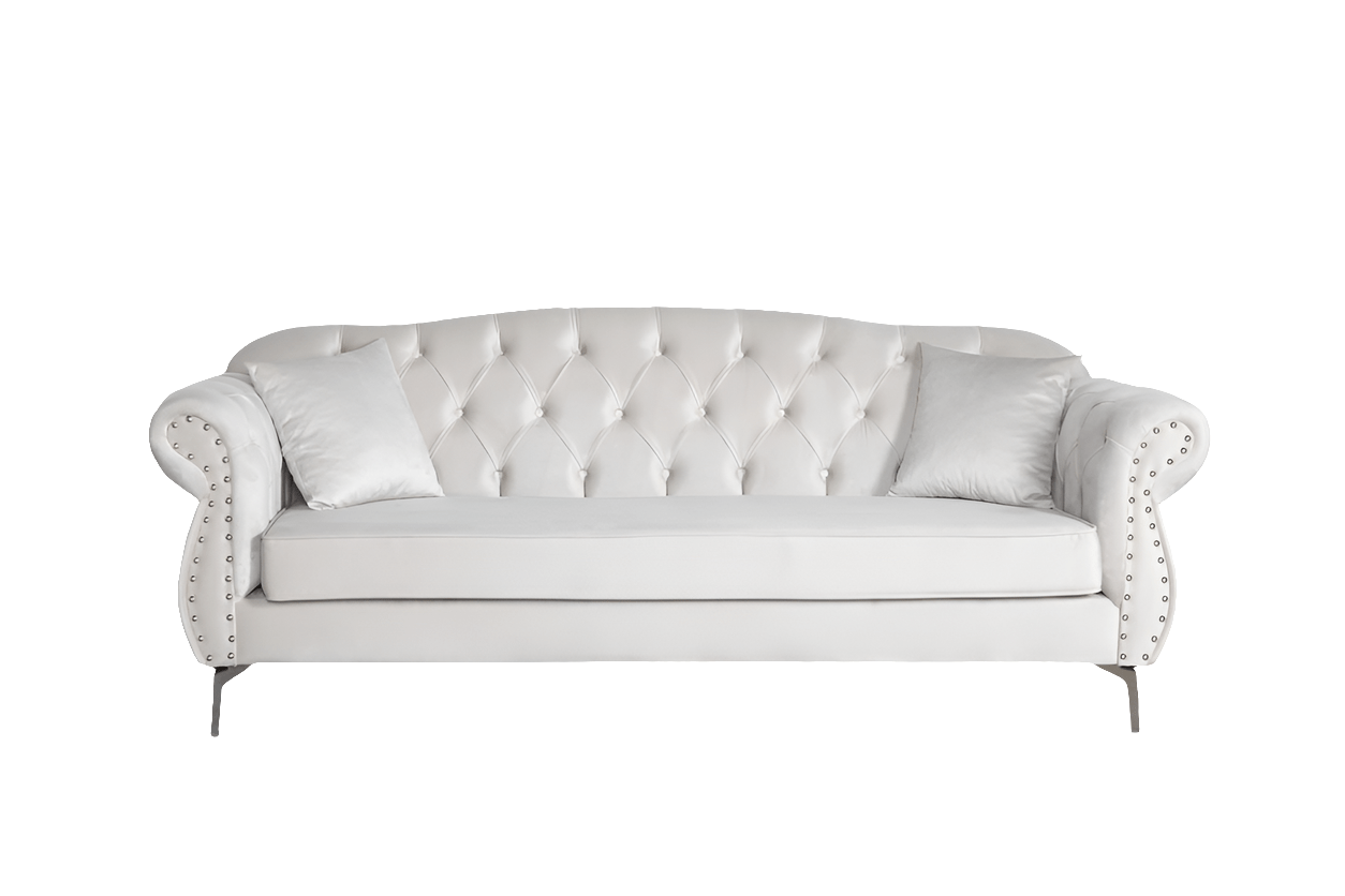 The New Chesterfield Sofa sets in Luxury Light Cream Velvet - MOOAZAA SHOP