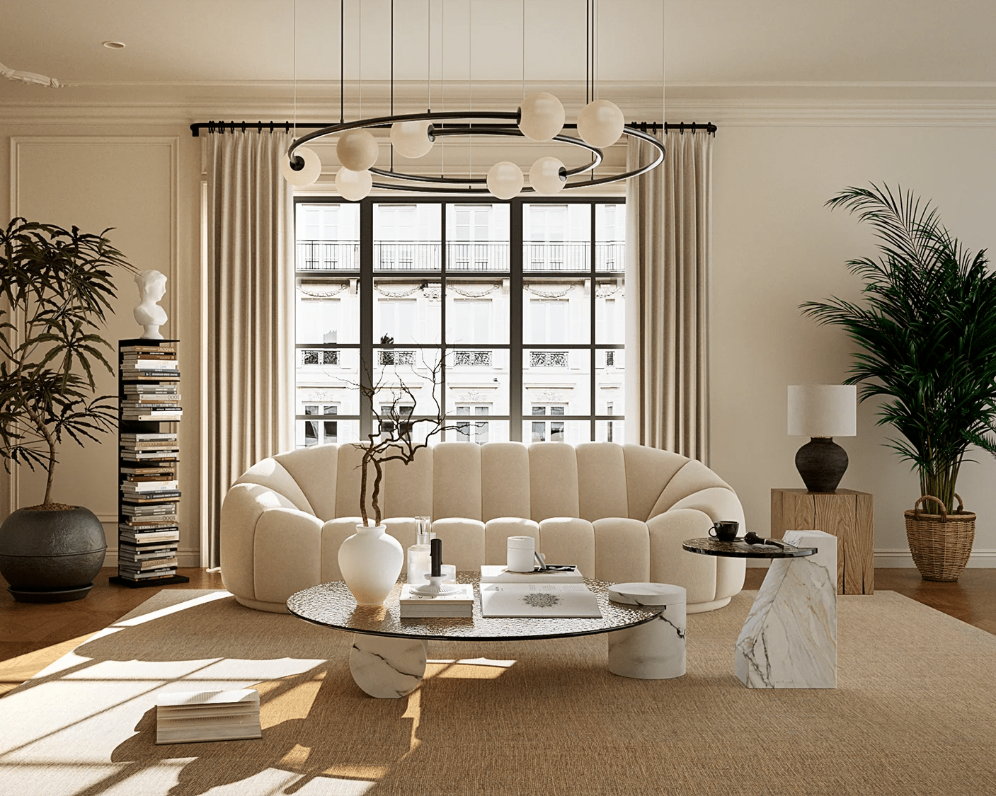 The Pumpkin Modern Three - Seater Sofa - MOOAZAA