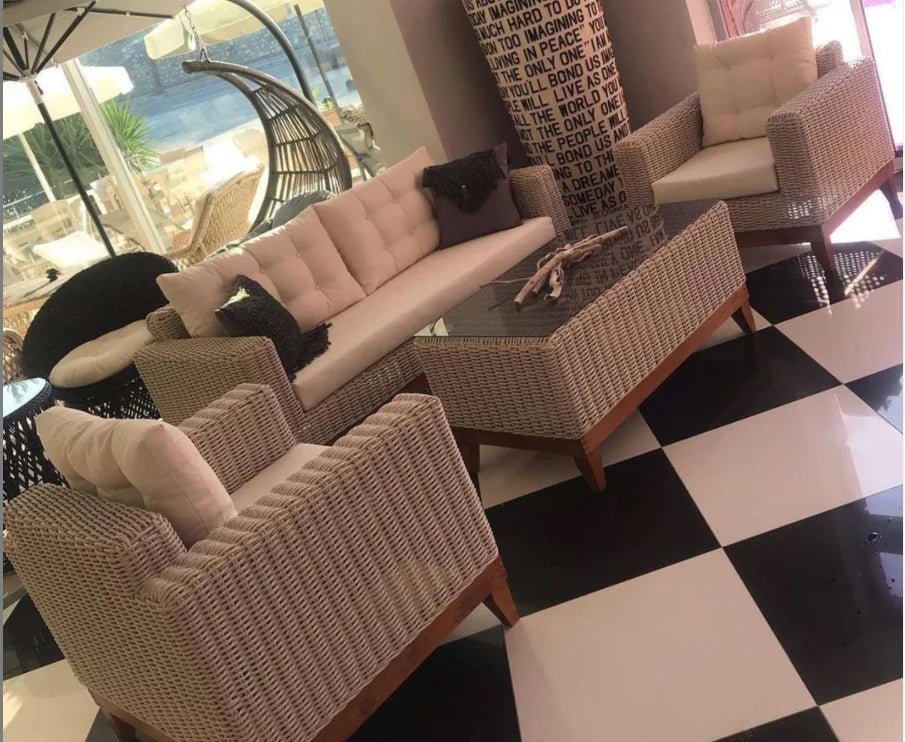 The Quartzite Garden Suite Rattan Sofas Set - MOOAZAA 