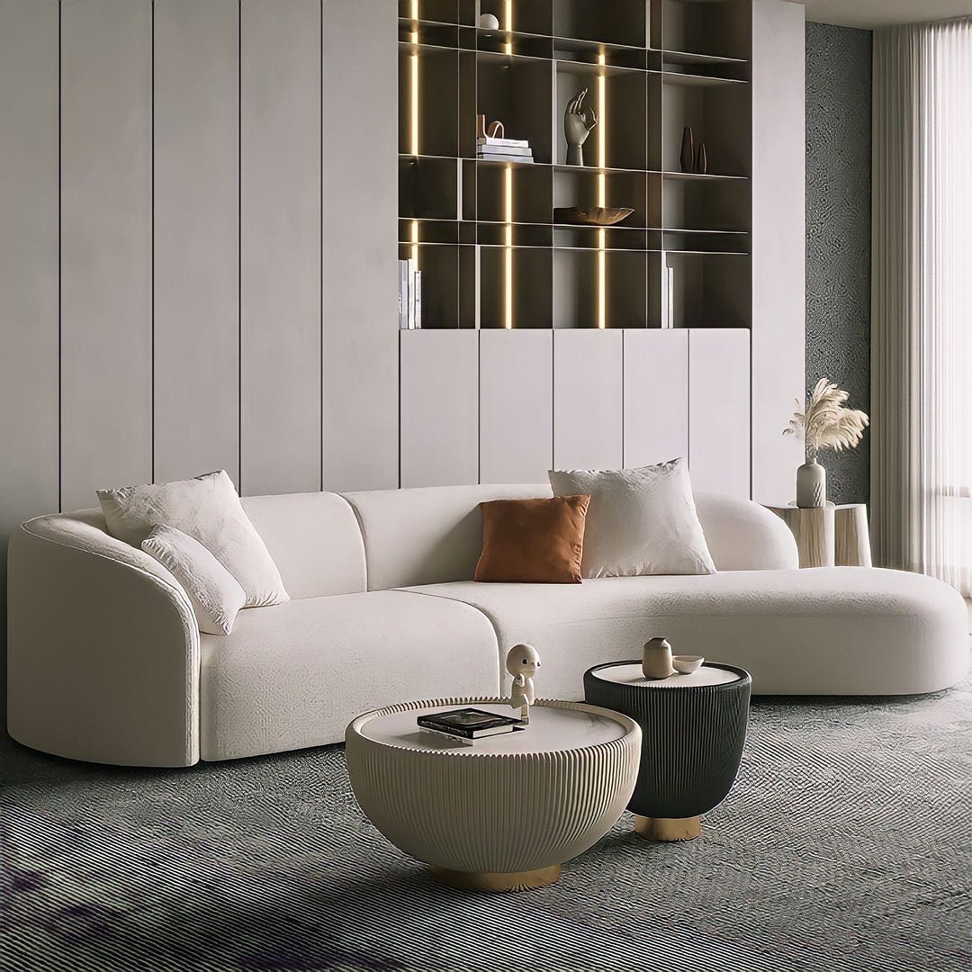 The Richmond Corner Sofa in Luxury Light Cream Velvet - MOOAZAA SHOP