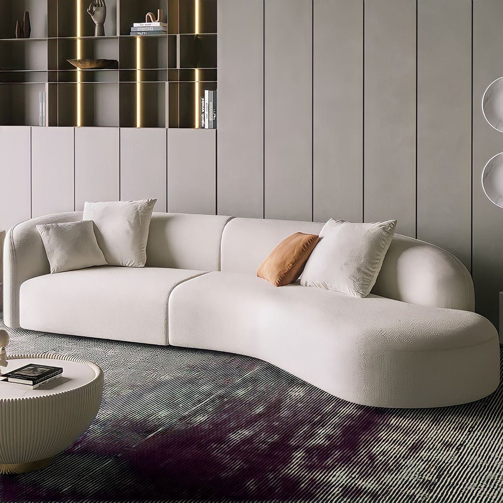 The Richmond Corner Sofa in Luxury Light Cream Velvet - MOOAZAA SHOP