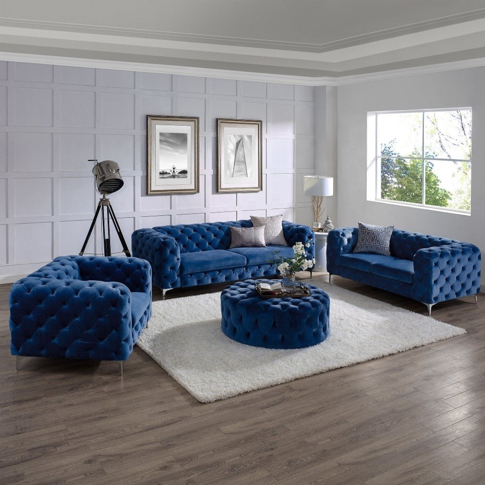 The Rocky Chesterfield in Luxury Navy Blue Velvet - MOOAZAA SHOP