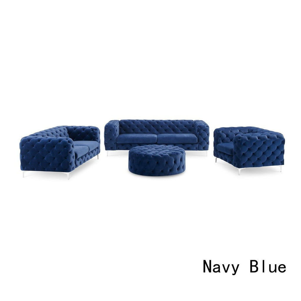 The Rocky Chesterfield in Luxury Navy Blue Velvet - MOOAZAA SHOP