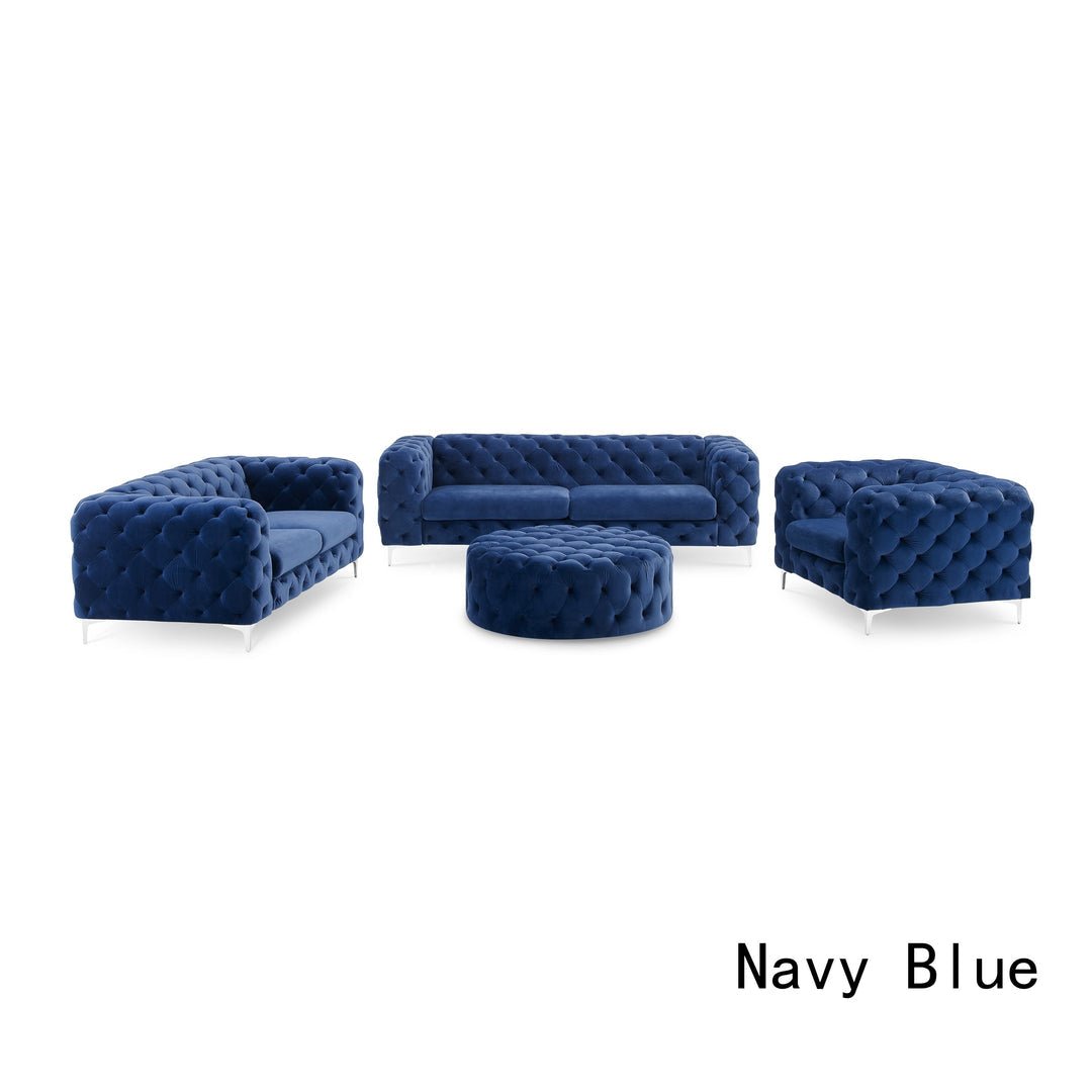 The Rocky Chesterfield in Luxury Navy Blue Velvet - MOOAZAA SHOP