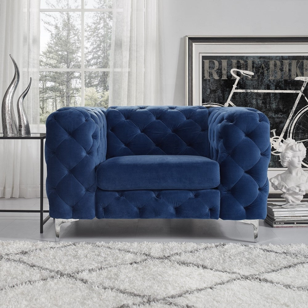 The Rocky Chesterfield in Luxury Navy Blue Velvet - MOOAZAA SHOP